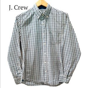 J. Crew Indigo-dyed Blue Checked Cotton Button Down Shirt Size M